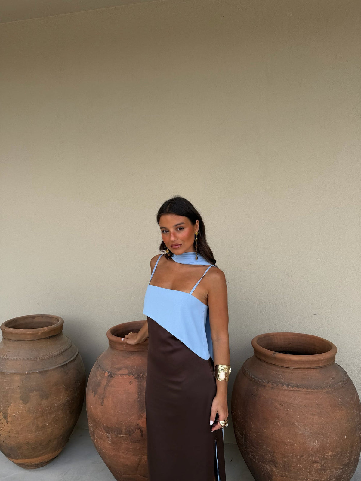 Sofía Marrón y Azul | Vestido