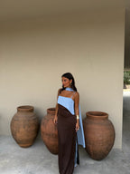 Sofía Marrón y Azul | Vestido