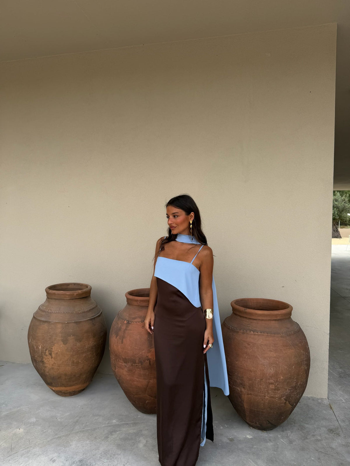 Sofía Marrón y Azul | Vestido