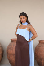 Sofía Marrón y Azul | Vestido