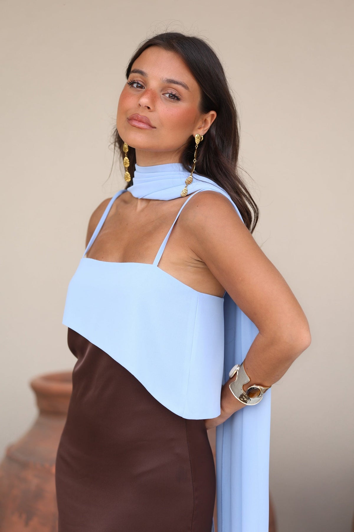Sofía Marrón y Azul | Vestido