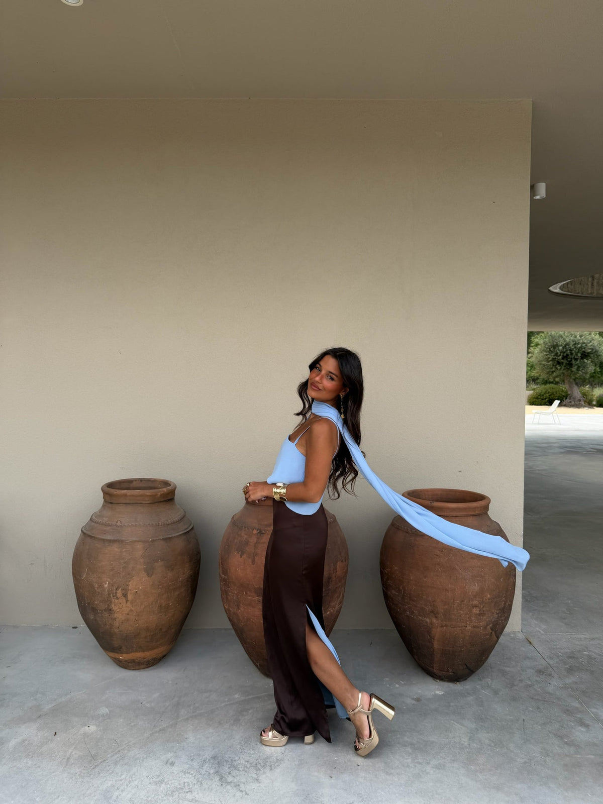 Sofía Marrón y Azul | Vestido