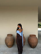 Sofía Marrón y Azul | Vestido