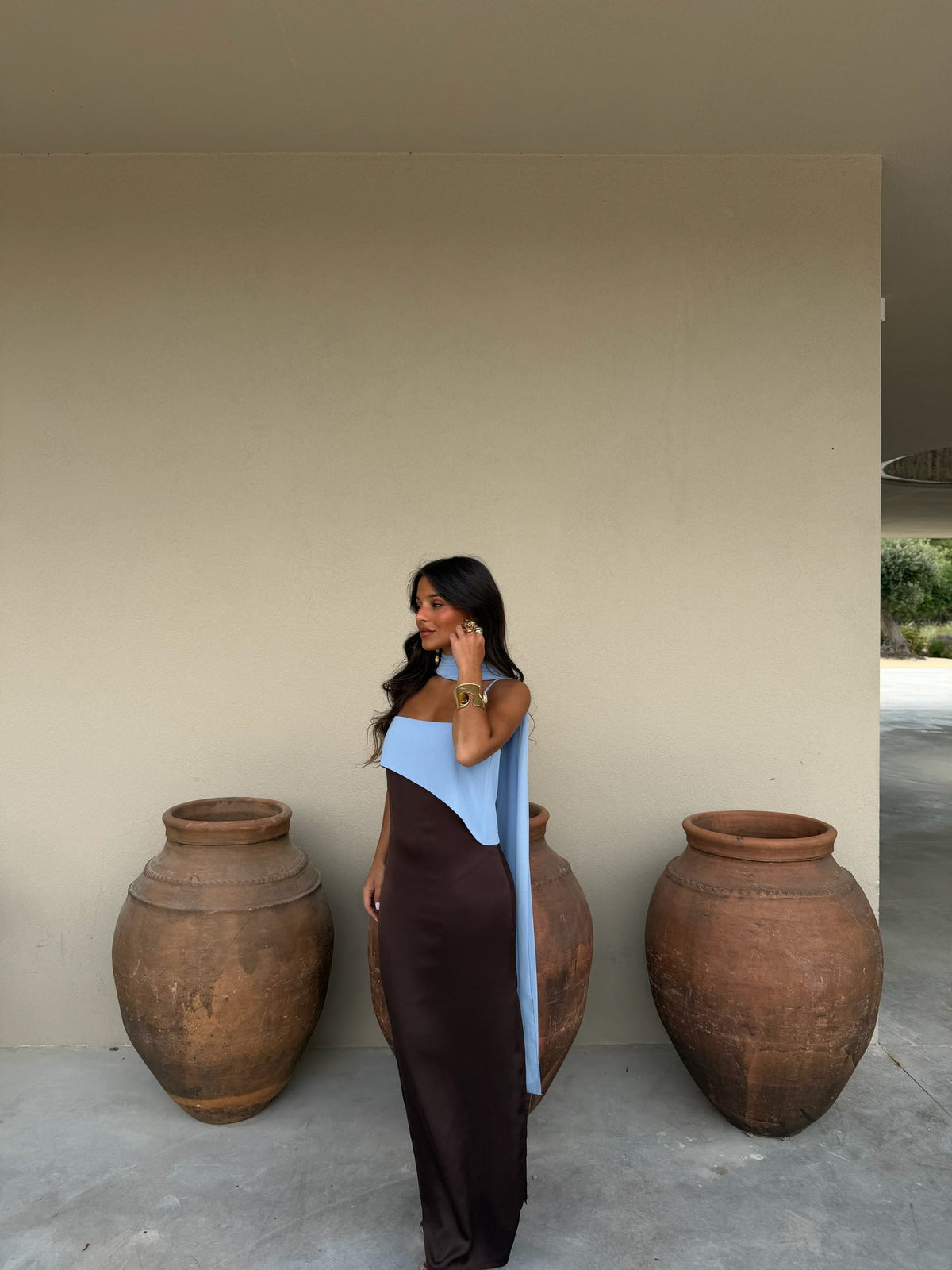 Sofía Marrón y Azul | Vestido