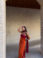 Nerea Naranja y Rojo | Vestido