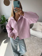 Zip Cardigan - Pink