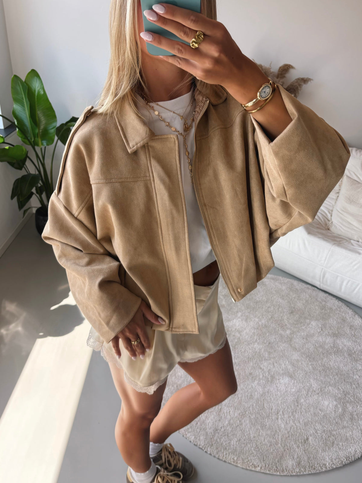 Suede Jacket - Beige