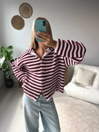 Zip Cardigan - Striped