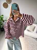 Zip Cardigan - Striped