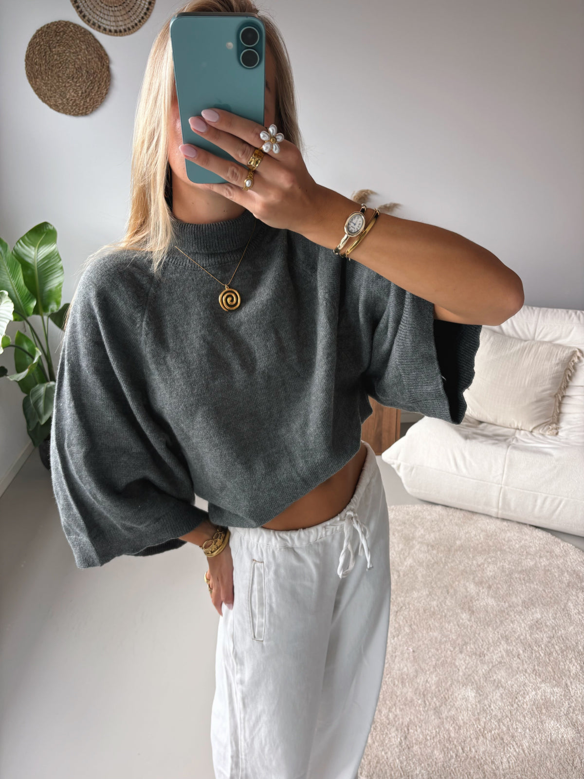 Flowy Sleeve Knit - Grey
