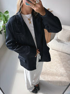 Oversized Topstitched Blazer