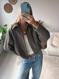 Cropped Check Jacket