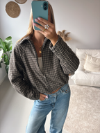 Cropped Check Jacket