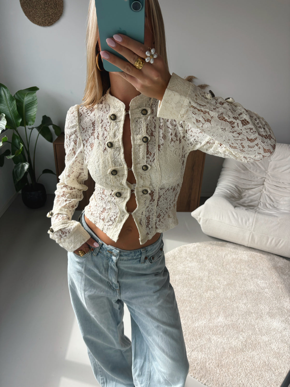 Lace Blouse with Buttons