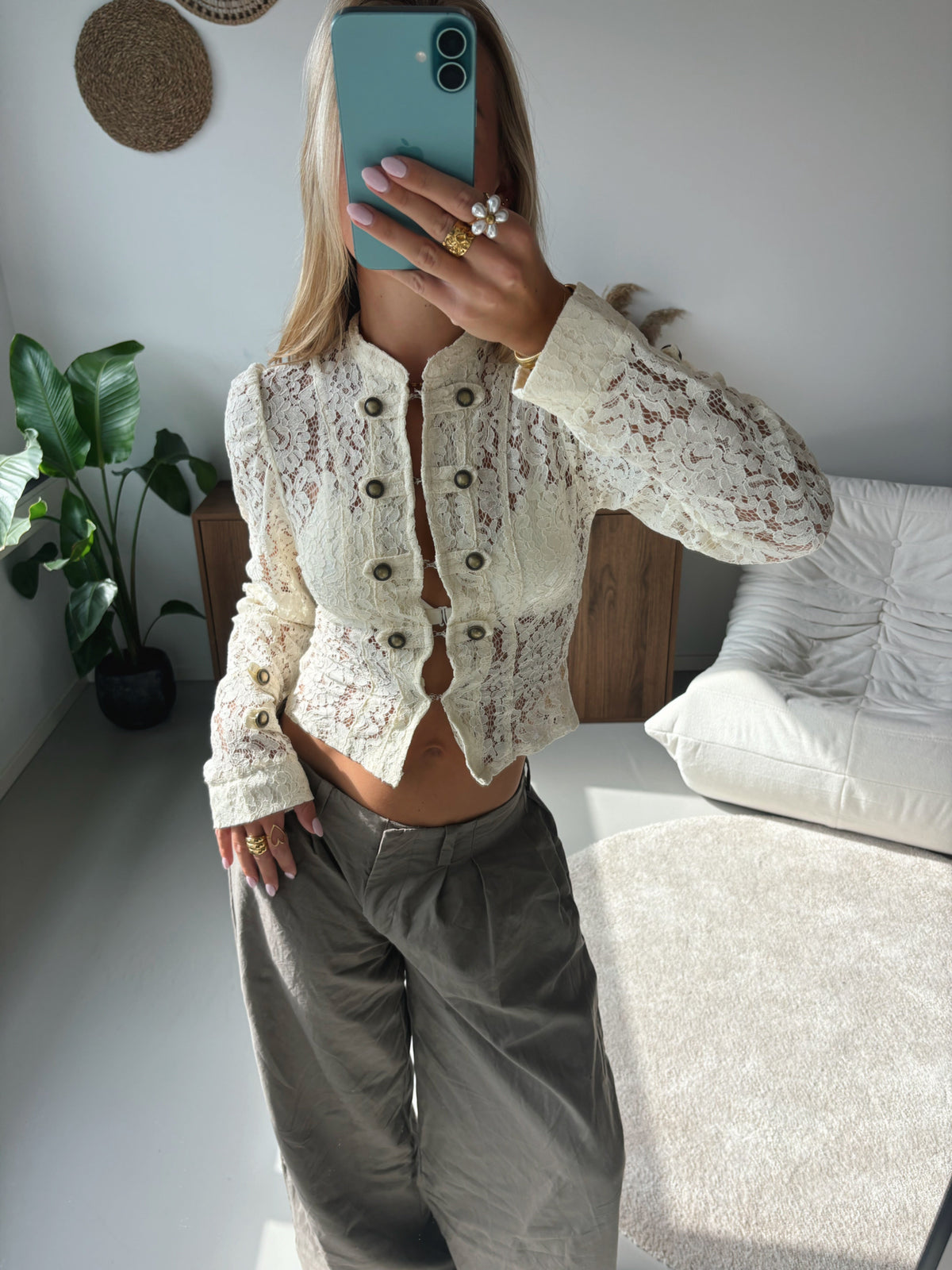 Lace Blouse with Buttons