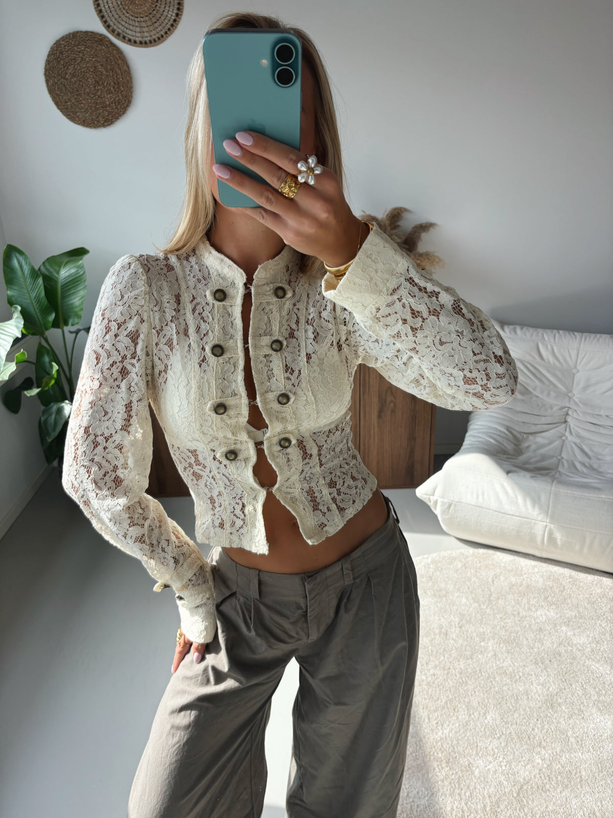 Lace Blouse with Buttons