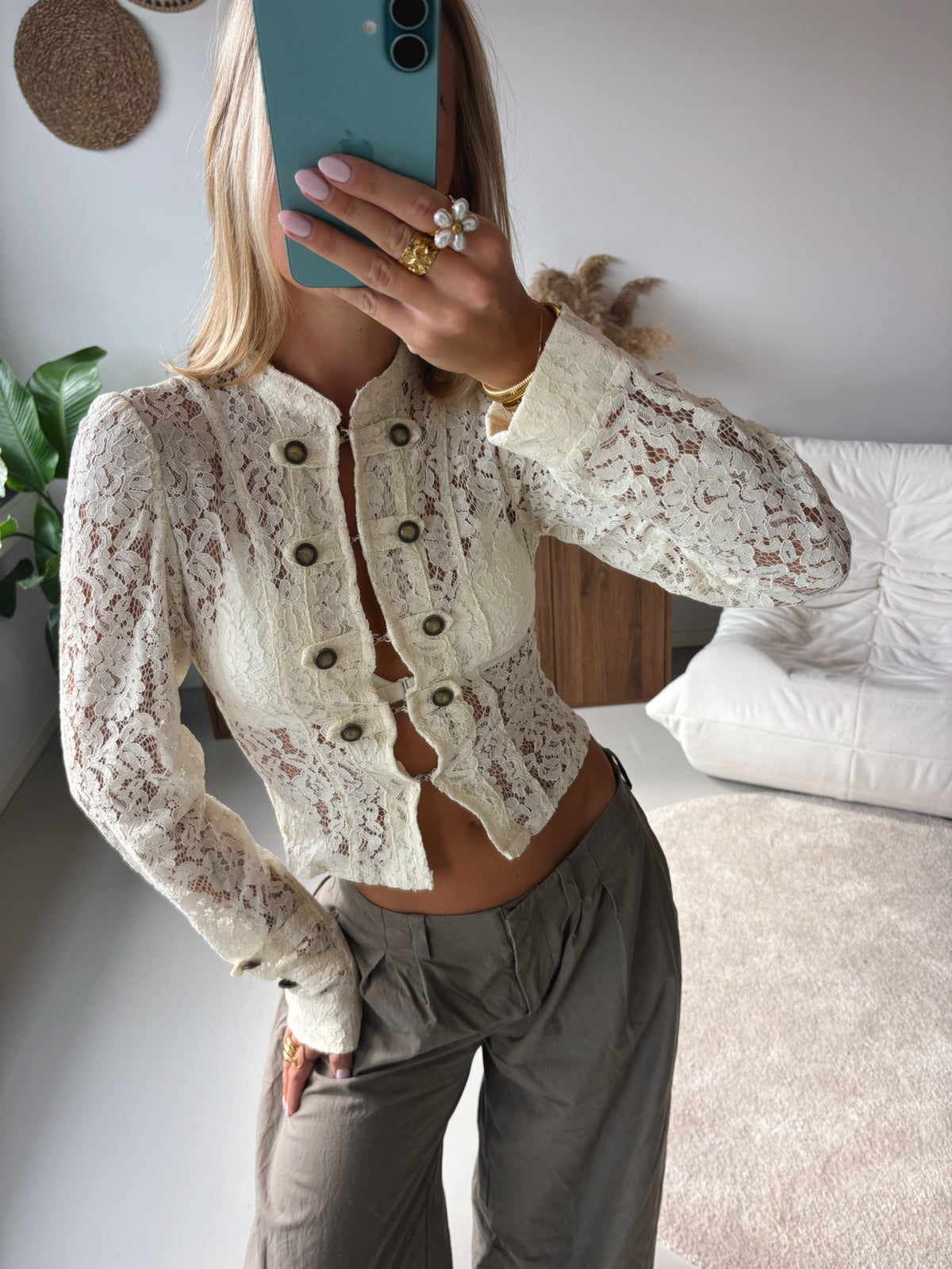 Lace Blouse with Buttons