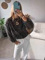 Midnight Sparkle Top - Black