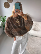 Midnight Sparkle Top - Brown
