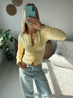 Fitted Button Cardigan - Yellow