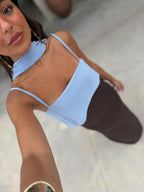 Sofía Marrón y Azul | Vestido