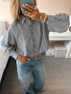 Balloon-Cut Blouse - Blue