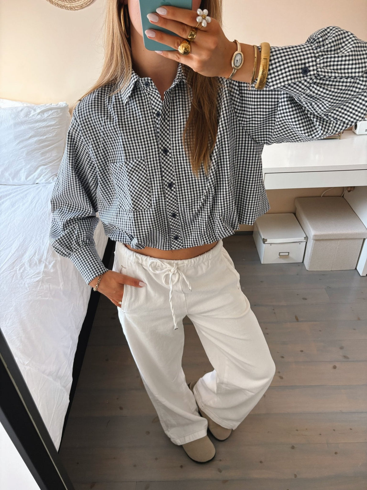 Balloon-Cut Blouse - Blue