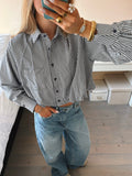 Balloon-Cut Blouse - Blue