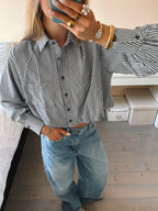 Balloon-Cut Blouse - Blue