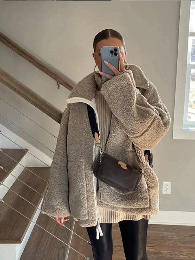 Silvana Chaqueta Teddy Oversize