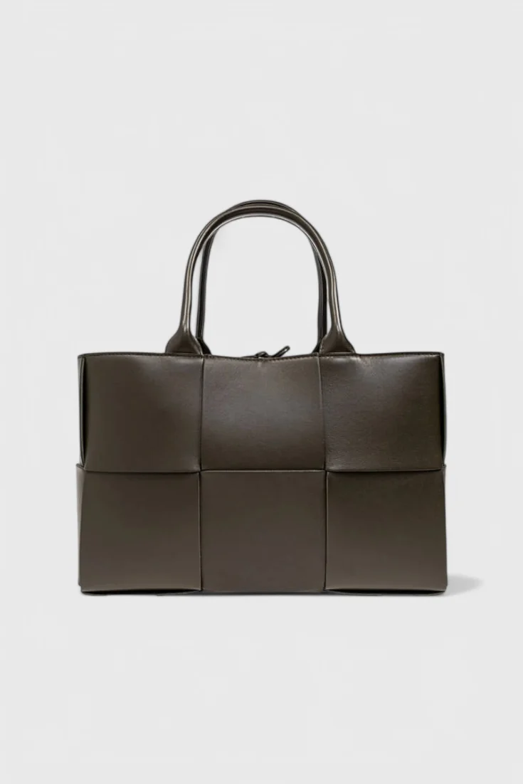 Valentina - Bolso tote trenzado color Café