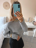 Off-Shoulder Knit - Grey