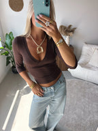 Soft Sculpt Top - Brown
