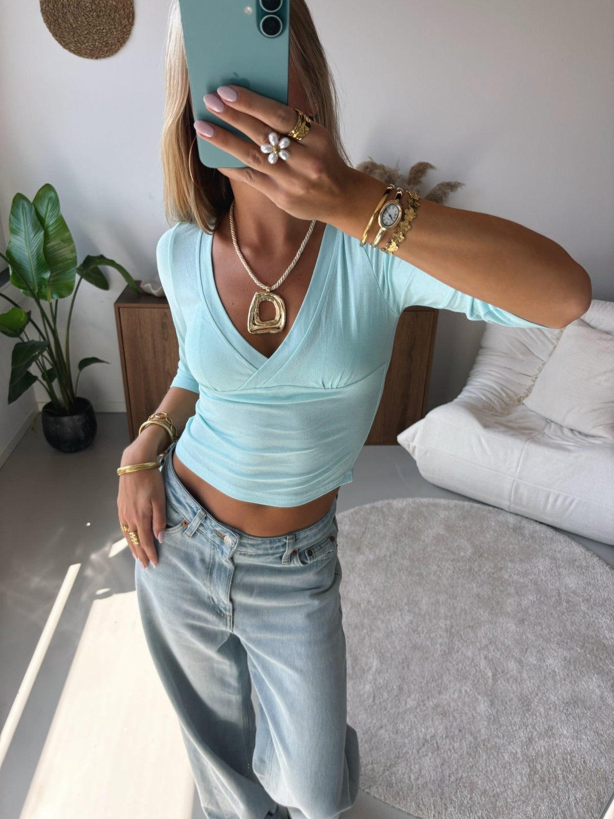 Soft Sculpt Top - Turquoise