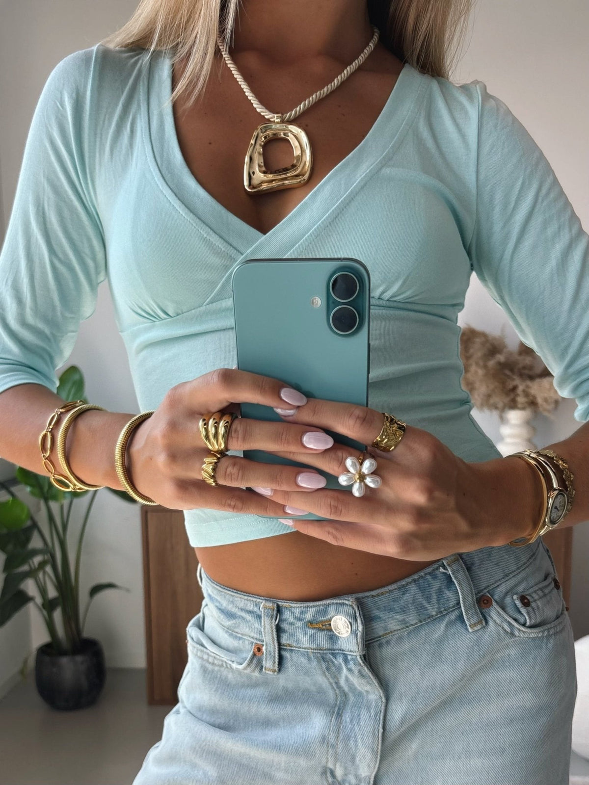 Soft Sculpt Top - Turquoise