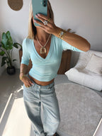 Soft Sculpt Top - Turquoise