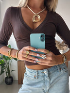 Soft Sculpt Top - Brown