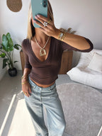 Soft Sculpt Top - Brown