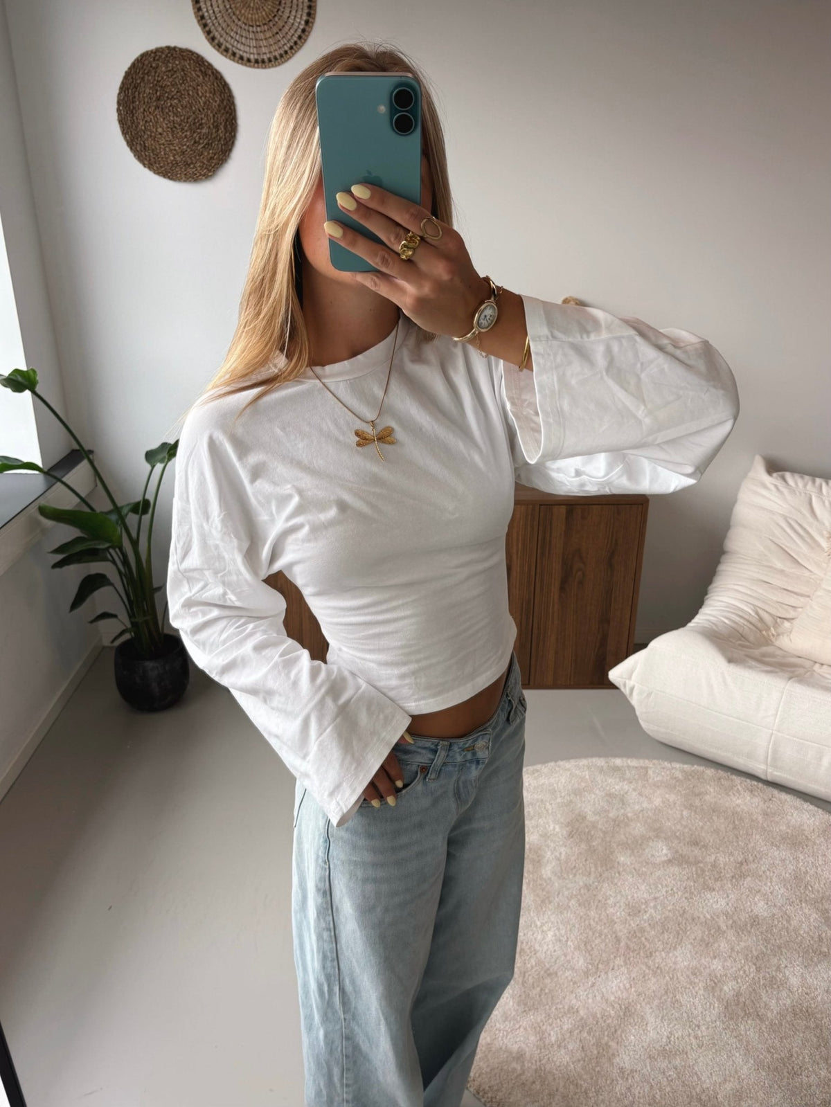Wide-Sleeve Top - White