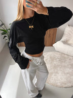 Wide-Sleeve Top - Black