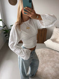 Wide-Sleeve Top - White