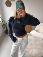 Wide-Sleeve Top - Navy