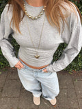 Wide Sleeve Top - Grey